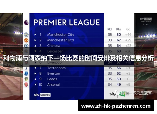 利物浦与阿森纳下一场比赛的时间安排及相关信息分析
