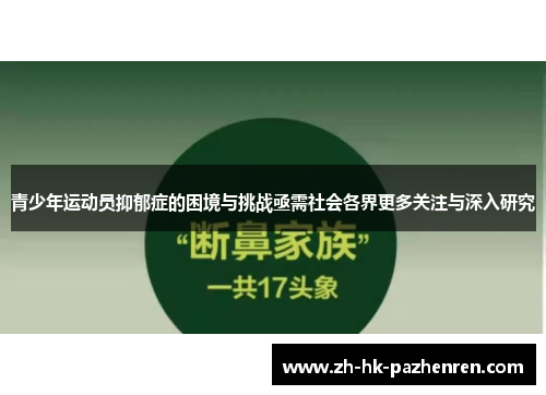 青少年运动员抑郁症的困境与挑战亟需社会各界更多关注与深入研究